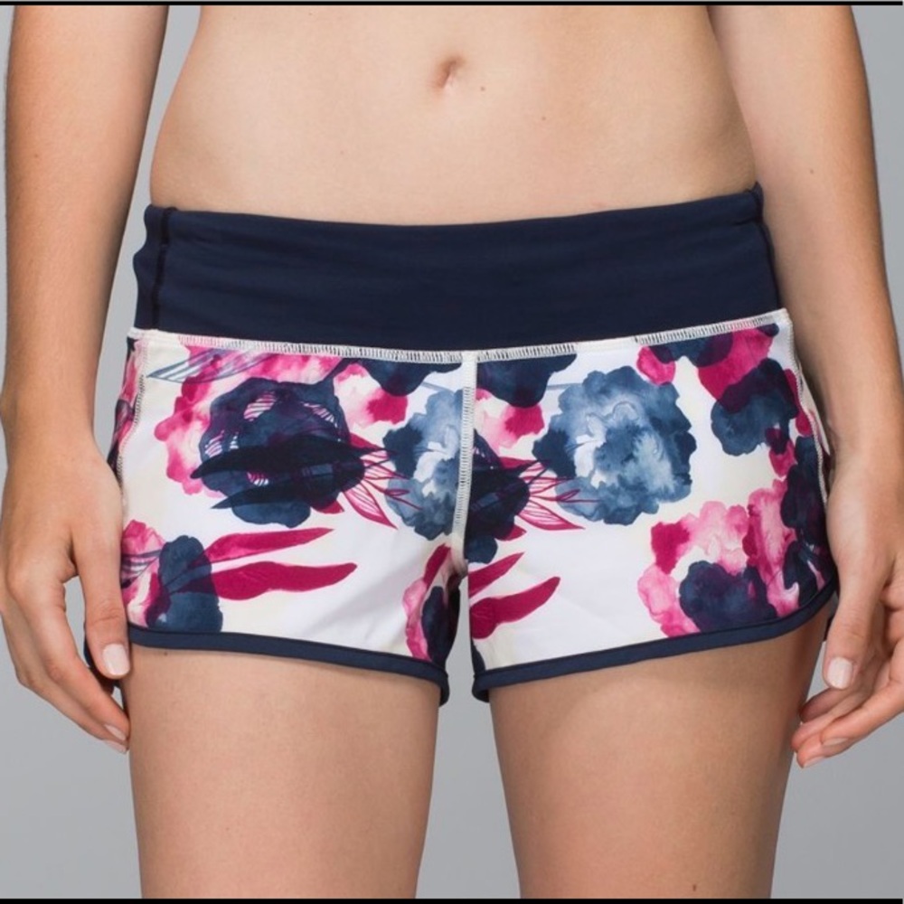 Lululemon Speed Up Mid Rise Running Shorts Floral Print